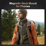 Seancheer Magnetic Neck Holder Mount POV Vlog Hands Free Phones Neck Holder Chest Stand with Magnetizer Ring Video Recording for iPhone 15 14 13 12 Series Android Smartphone
