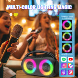 Heetipuk K30 Karaoke Machine Adults Kids,Portable Bluetooth 5.3 Speaker with 2 Wireless Microphones,Singing Machine for TV Birthday Home Party Gift,PA System with Echo/Bass/Treble,Support AUX,USB,TF