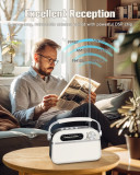 【2024 Newest】 PRUNUS J-130 Small Retro Vintage Radio Bluetooth, Portable Radio AM FM Transistor with AC Power,Battery Operated Radio, Support TF Card/USB Playing for Home/Outdoor/Gift