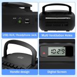 Heetipuk CD Player Boombox Cassette Player with Bluetooth,AM/FM Radio, Stereo Sound, AUX/USB Drive,Tape Recording,AC and C Battery Powered,Headphone Jack,LCD Display for Home,Gift