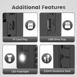 PRUNUS J-360 Cassette Tape Player Boombox with Bluetooth, Tape Recording, AM FM Portable Radio,Solar/Battery Operated Radio/Rechargeable,AUX/TF/USB Drive,Flashlight,Headphone Jack,Gift Cassette Player