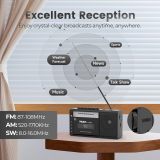 PRUNUS J-360 Cassette Tape Player Boombox with Bluetooth, Tape Recording, AM FM Portable Radio,Solar/Battery Operated Radio/Rechargeable,AUX/TF/USB Drive,Flashlight,Headphone Jack,Gift Cassette Player