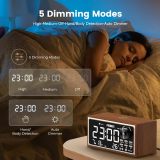 NEWEST PRUNUS J-177 Retro Vintage Alarm Clock Radio with Fast Wireless Charging, Dual Alarms, Snooze, Sleep Aid, Large LED Display,Dimmer Control,Body Sensor,Auto-Dimming,Retro Clock for Bedroom【2024 Newest】