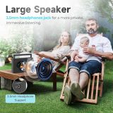 PRUNUS J-03 AM FM Radio Portable Plug in Wall or AA Battery Operated for Home/Outdoor, Large Speaker Excellent Sound, Excellent Reception 19.5 ant, Large Tuning Knobs for Easy to Use,Gifts for Seniors