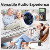 PRUNUS J-128 Pocket AM FM Radio Portable with Battery Operated Radio by 2 AA,Automatic Station,Headphone Jack,Back Clip,Flashlight,Large Screen,Lock Key Walkman Radio, Alarm/Sleep Timer,Digital Radio