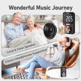 PRUNUS Portable Radio AM FM SW with Bluetooth, as Bluetooth Speaker, Alarm Clock/12/24 Time, Large LCD Screen, TF Card Shuffle Play, Stereo Earphone Jack,Walkman Digital Radio 155 for for Jogging