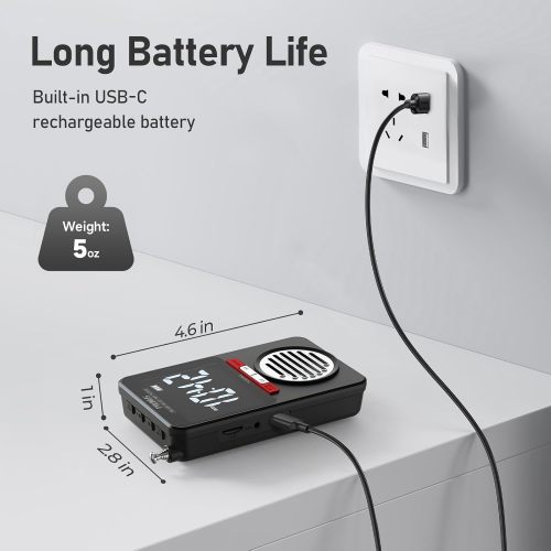 PRUNUS Portable Radio AM FM SW with Bluetooth, as Bluetooth Speaker, Alarm Clock/12/24 Time, Large LCD Screen, TF Card Shuffle Play, Stereo Earphone Jack,Walkman Digital Radio 155 for for Jogging