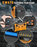 2025 Upgraded PRUNUS J-369 11100mWh Emergency Weather Radio, AA Batteries/Hand Crank/Solar/USB Charging, NOAA/AM/FM, LED Flashlight and Reading Lamp,SOS Alarm & Flashlight