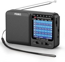 PRUNUS J-711 Mini Radio AM/FM/SW1-SW7 Shortwave, USB-C Charging& AA Battery Operated, Excellent Reception, Long Antenna, Earphone Jack, Transistor Radio, Portable Radios AM FM