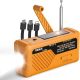 PRUNUS J-366 Emergency Radio- NOAA Weather Alert & AM/FM, 3-in-1 Charging Cables, 5-Way Power (AAA Battery/Hand Crank/Solar/USB-C/7400mWh), SOS Alarm, Flashlight, Compact for Bag, NOAA Weather Radio