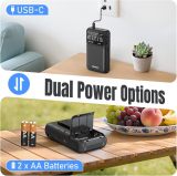 PRUNUS J-211 Portable Radio AM FM with USB Charging and AA Battery Operated, Transistor Radio, Strong Reception& Clear Speaker, Headphone Jack, Back Clip, Lanyard, Small radios Portable AM FM