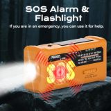 PRUNUS J-366 Emergency Radio- NOAA Weather Alert & AM/FM, 3-in-1 Charging Cables, 5-Way Power (AAA Battery/Hand Crank/Solar/USB-C/7400mWh), SOS Alarm, Flashlight, Compact for Bag, NOAA Weather Radio