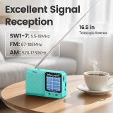 PRUNUS J-711 Mini Radio AM/FM/SW1-SW7 Shortwave, USB-C Charging& AA Battery Operated, Excellent Reception, Long Antenna, Earphone Jack, Transistor Radio, Portable Radios AM FM