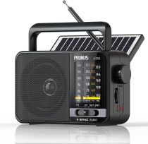 PRUNUS J-25S AM FM Radio Portable with Loud Speaker, USB-C/Solar Rechargeable Radio, Transistor Radios with Excellent Reception, Large Knob Easy to Use, for Seniors, Radios Portable AM FM