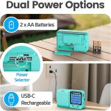 PRUNUS J-711 Mini Radio AM/FM/SW1-SW7 Shortwave, USB-C Charging& AA Battery Operated, Excellent Reception, Long Antenna, Earphone Jack, Transistor Radio, Portable Radios AM FM