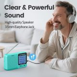 PRUNUS J-711 Mini Radio AM/FM/SW1-SW7 Shortwave, USB-C Charging& AA Battery Operated, Excellent Reception, Long Antenna, Earphone Jack, Transistor Radio, Portable Radios AM FM
