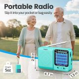 PRUNUS J-711 Mini Radio AM/FM/SW1-SW7 Shortwave, USB-C Charging& AA Battery Operated, Excellent Reception, Long Antenna, Earphone Jack, Transistor Radio, Portable Radios AM FM