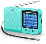 PRUNUS J-711 Mini Radio AM/FM/SW1-SW7 Shortwave, USB-C Charging& AA Battery Operated, Excellent Reception, Long Antenna, Earphone Jack, Transistor Radio, Portable Radios AM FM