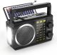 PRUNUS J-135 AM FM SW Radio Portable Bluetooth, Solar/D Battery Operated/USB Rechargeable, Small Transistor Retro Radios with Best Sound, Flashlight,Support TF Card/USB Playing