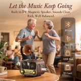 PRUNUS J-190 Portable Radio AM FM SW Bluetooth, Retro Radios Vintage Small Transistor Radio with Best Sound,USB Rechargeable, Support TF Card/USB Playing,Rotary Knob Great, Gifts for Seniors