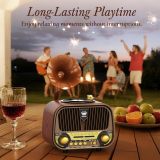 PRUNUS J-190 Portable Radio AM FM SW Bluetooth, Retro Radios Vintage Small Transistor Radio with Best Sound,USB Rechargeable, Support TF Card/USB Playing,Rotary Knob Great, Gifts for Seniors