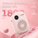 A18 Voice Amplifier for Teacher,Portable Wired Voice Amplifier with Microphone Headset and Speaker,Rechargeable Mini Voice Amplifier for Classroom,Speech,Training,Tour Guide,Pearl Chain Design