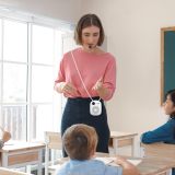 A18 Voice Amplifier for Teacher,Portable Wired Voice Amplifier with Microphone Headset and Speaker,Rechargeable Mini Voice Amplifier for Classroom,Speech,Training,Tour Guide,Pearl Chain Design