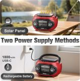 PRUNUS J-666 Portable Radio AM FM SW Bluetooth, Retro Radios Vintage Transistor with 15W Speaker Rich Bass Stereo Best Sound, Solar/USB Rechargeable,AUX/USB Drive, Home,Gift