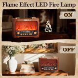 PRUNUS J-196 Vintage Flame LED Radio, Retro Bluetooth Speaker, FM/AM/SW1/SW2, TF/USB Playback, USB C Charging, Portable Handle, Excellent Sound and Loud MAX Volume, Vintage Radio, Retro Radios