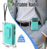 PRUNUS J-211 Portable Radio AM FM with USB Charging and AA Battery Operated, Transistor Radio, Strong Reception& Clear Speaker, Headphone Jack, Back Clip, Lanyard, Small radios Portable AM FM