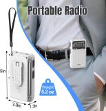 PRUNUS J-211 Portable Radio AM FM with USB Charging and AA Battery Operated, Transistor Radio, Strong Reception& Clear Speaker, Headphone Jack, Back Clip, Lanyard, Small radios Portable AM FM