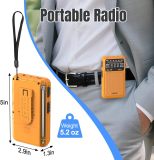 PRUNUS J-211 Portable Radio AM FM with USB Charging and AA Battery Operated, Transistor Radio, Strong Reception& Clear Speaker, Headphone Jack, Back Clip, Lanyard, Small radios Portable AM FM