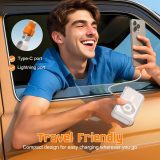 P05 Portable Charger, Magnetic Power Bank, Small Wireless PowerBank, Battery Pack 20000mAh Travel Essentials Fast Charging With Built in Cable, Foldable Wall Plug for iPhone,Samsung,Andriod