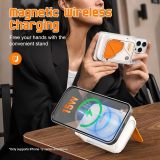 SEANCHEER P05 Portable Charger, Magnetic Power Bank, Small Wireless PowerBank, Battery Pack 10000mAh Travel Essentials Fast Charging with Built in Cable, Foldable Wall Plug for iPhone,Samsung,Andriod