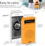 PRUNUS J-166 Portable Radio AM FM, Battery Operated Radio with Tuning Light, Back Clip, Excellent Reception for Indoor & Outdoor & Emergency Radio, AM FM Radio Portable, Transistor Radio