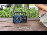 PRUNUS J-25S AM FM Radio Portable with Loud Speaker, USB-C/Solar Rechargeable Radio, Transistor Radios with Excellent Reception, Large Knob Easy to Use, for Seniors, Radios Portable AM FM