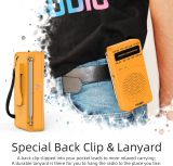 PRUNUS J-166 Portable Radio AM FM, Battery Operated Radio with Tuning Light, Back Clip, Excellent Reception for Indoor & Outdoor & Emergency Radio, AM FM Radio Portable, Transistor Radio