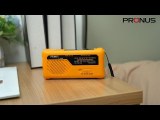 PRUNUS J-366 Emergency Radio- NOAA Weather Alert & AM/FM, 3-in-1 Charging Cables, 5-Way Power (AAA Battery/Hand Crank/Solar/USB-C/7400mWh), SOS Alarm, Flashlight, Compact for Bag, NOAA Weather Radio