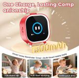 PRUNUS T05 AI Voice Assistant Alarm Clock for Kids, Red Alarm Clock with Daily Routines & Fights Procrastination with Visual Pomodoro Timer, Habit Coach for Boys Girls 3-18