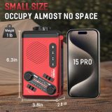 PRUNUS J-361 9250mWh Emergency Weather Radio, AA Batteries/Hand Crank/Solar/USB Charging, NOAA/AM/FM, LED Flashlight and Reading Lamp,SOS Alarm & Flashlight