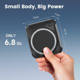 15W Wireless Voice Amplifier with Soft Silicone Headset Mic – Portable Mini Speaker for Teachers, Classroom, Tour Guides, Training & Outdoor, 14H Battery, Noise Reduction & Anti-Feedback, Black