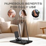 SEANCHEER 5-in-1 Vertical Phone Screen Magnifier HD with Bluetooth Remote, 3D Portable Foldable Mobile Phone Stand for | TikTok | YouTube | FB | Scrolling - Gift for Mum, Dad & Family (Black, 12 )