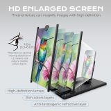 SEANCHEER 5-in-1 Vertical Phone Screen Magnifier HD with Bluetooth Remote, 3D Portable Foldable Mobile Phone Stand for | TikTok | YouTube | FB | Scrolling - Gift for Mum, Dad & Family (Black, 12 )