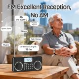 PRUNUS J-289 Small Digital FM Radio with Bluetooth Speaker, Good Sound, TF Card/USB Playback, Mp3 Player with Speaker, Headphone Jack, USB C Rechargeable Radio fm, Indoor and Outdoor, Bluetooth Radios(NO AM)
