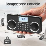 PRUNUS J-289 Small Digital FM Radio with Bluetooth Speaker, Good Sound, TF Card/USB Playback, Mp3 Player with Speaker, Headphone Jack, USB C Rechargeable Radio fm, Indoor and Outdoor, Bluetooth Radios(NO AM)