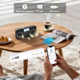 PRUNUS J-289 Small Digital FM Radio with Bluetooth Speaker, Good Sound, TF Card/USB Playback, Mp3 Player with Speaker, Headphone Jack, USB C Rechargeable Radio fm, Indoor and Outdoor, Bluetooth Radios(NO AM)