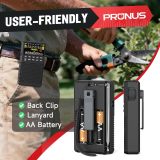 PRUNUS J-165 Portable Radio AM FM, 5 Preset Station Buttons, Battery Operated Radio with Tuning Light, Back Clip, Excellent Reception, AM FM Radios Portable, Transistor Radios