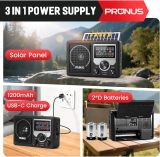 PRUNUS J-81 AM FM Radio Portable Bluetooth, Solar/AA Battery Operated/USB-C Rechargeable for Emergency, Transistor Radios with Headphone Jack,Support TF Card/USB Playing, Large Knob Easy to Use