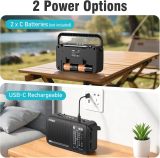 PRUNUS J156 Portable Radio AM FM SW Bluetooth, USB-C Charging and Battery Operated Radio, Excellent Sound, TF Card/USB Playback, Tuning and Volume Wheels, 3.5mm Earphone Jack, Gift for Seniors