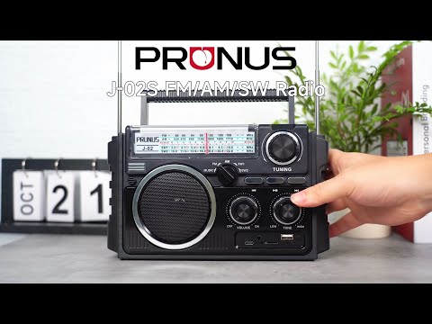 PRUNUS J-02 AM FM SW Radio Portable with Bluethooth, Solar/Battery